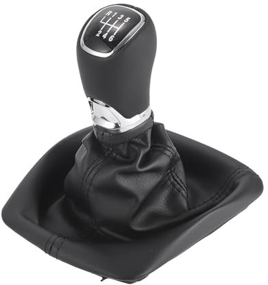 INFINAUTO Pomo De Palanca De Cambios Manual De 6 Velocidades Con Cubierta Pomo De Palanca De Cambios De Caja De Cambios Para Skoda Octavia 2004-2013 Negro Cromado 1 Pc