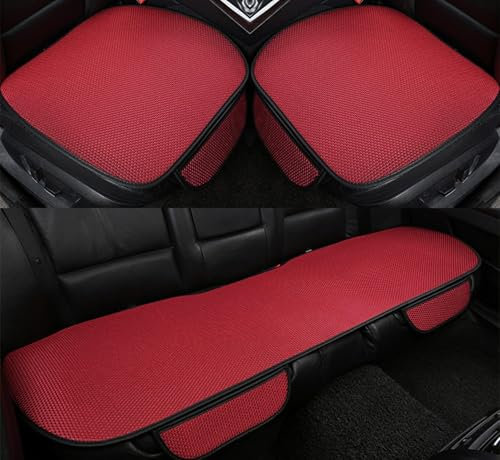 Auto Accessori Lupex Autositzbezug 3 Stück Universal Auto | Sitzschutz 2 vorne und 1 hinten | Protector Comfort Automotive Innenkissen (Silk Ice Rot)