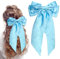 Pince à cheveux avec nœud, nœuds pour cheveux pour femmes, grande épingle à cheveux avec nœud, barrettes françaises avec long ruban, nœuds pour cheveux pour dames et filles (bleu ciel)