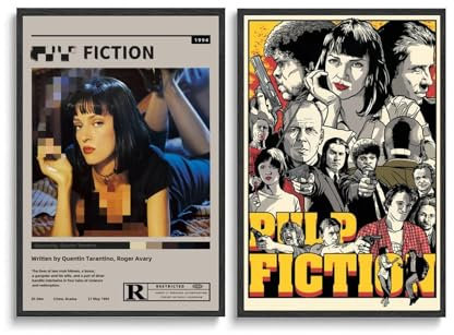 LJXOSKMK Pulp Fiction Poster, ungerahmt, 30 x 45 cm, klassisches Vintage-Filmposter, Leinwandposter für Schlafzimmer, ästhetische Wandkunst, Poster und Drucke, Stil 13