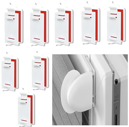 JAONLD 8 Piezas Soporte Adhesivo Corto para Estor 5.3 * 3.1cm Soporte Adhesivo Corto para Estor Viene con 8 Respaldos Autoadhesivos,sin Necesidad de Taladrar para Estores Enrollables,Estores Dobles
