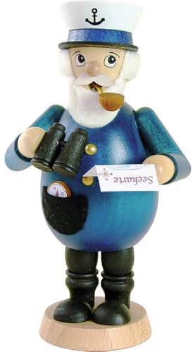 Erzgebirge Palast Ullrich Kunsthandwerk Räuchermännchen Kapitän - 15,5 cm