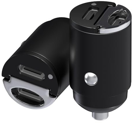 MMOBIEL USB-C Auto Ladegerät [2 Stück] – 45W Zigarettenanzünder USB Adapter Schnelles Laden – Ultrakompaktes Auto Handy USB-C Ladegerät für iPhone 16 15 14 13 Pro Max, Samsung S24 S23 S22