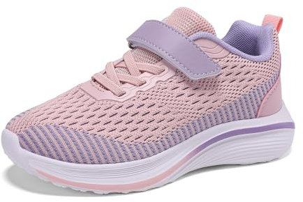 Hxiclrm Scarpe Bambino Scarpe Bambina Sneakers Ccarpe Ginnastica Bambina Scarpe Tennis Traspirante Leggero Casual Ragazze Rosa Viola 31EU