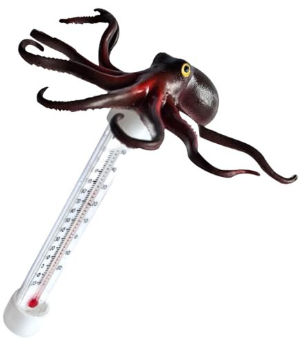 Tuxuseo Thermomètres de Piscine - Grands Thermomètres Flottants avec Affichage XXL | Sonde Octopus Mesure Temps Réel pour Pêche Natation Spa et Bains Chauds