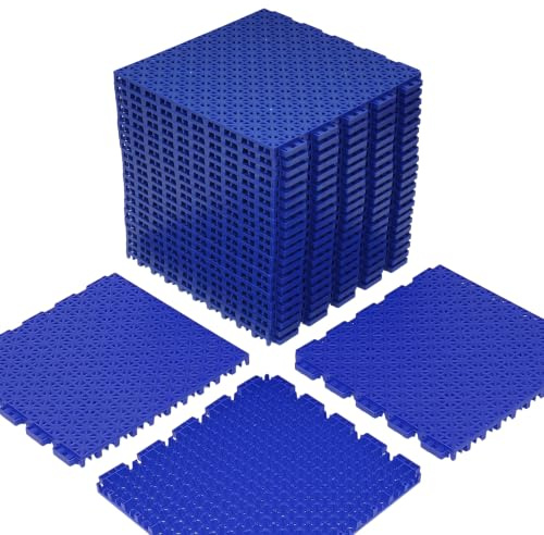 jxgzyy 24 piastrelle per campi da tennis, spessore 1,6 cm, in polipropilene, antiscivolo, per piscina, patio, terrazza, garage e pallamano, blu