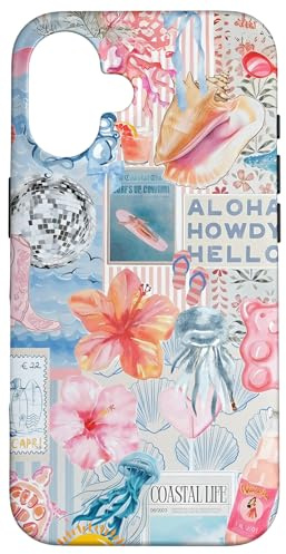 Beachy Blue Coquette Coastal Collage Preppy Cute Aesthetic Case for iPhone 16