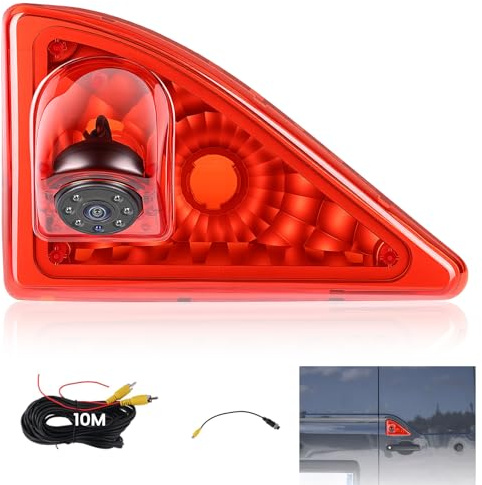 CAMECHO Bremsleuchte Rückfahrkamera HD Nachtsicht IP67 Wasserdichter Kamera für Nissan NV400 Opel Movano Renault Master 2010-2016 Dritte Bremslicht mit Weitwinkel 140°, 12V, 10M kabelgebundene