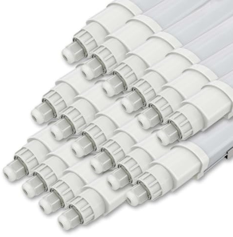 Ledvion 16er Set Feuchtraumleuchte LED 150cm 40W 120lm/W 4000K IP65 | Koppelbar fuer Garage Werkstatt Keller und trockene Innenraeume mit einfacher Montage