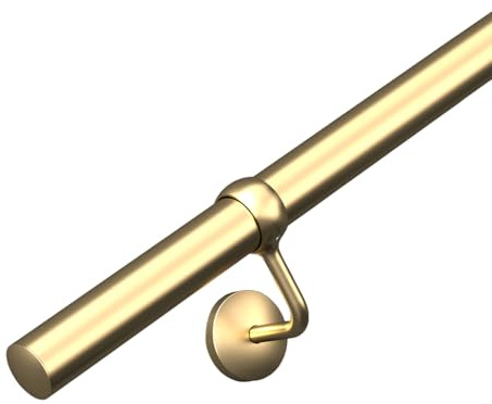 3,6 m Geländer Treppengeländer Kit - Messingschiene & Halterungen | Komplettes Geländer-Set, FIRA getestet und BS 6180:2011 Beschwerde, 10 Jahre Garantie, langlebige Konstruktion