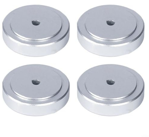 4Pcs Aluminum Audio Isolation Feet Pads with Silicone, Shock Absorber Stand for Subwoofer Speaker CD Player Amp, Anti-Slip Vibration Damping Bracket Set(40X15mm)