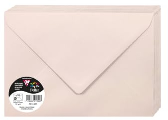 Clairefontaine 5342C - Packung mit 20 Umschlägen Pollen Format C5 16,2x22,9 cm, 120g, gefüttert, ideal für Ihre Einladungen und Korrespondenz, Premium glattes Papier, Opaline, 1 Pack