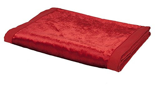 McAlister Textiles Glänzender Samt | Tischläufer 34cm x 274cm in Rot | Decke für Tisch, Sofa, Bett, Sessel in luxuriösem Designer Plüsch