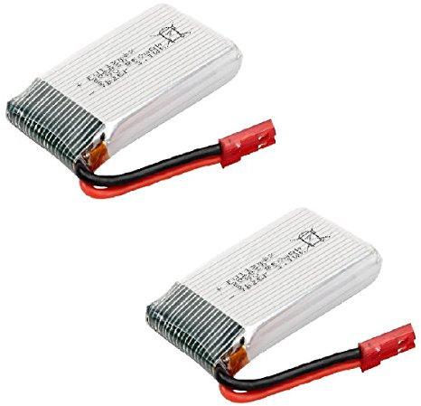 YUNIQUE GREEN-CLEAN-POWER - Batterie de Remplacement 3.7V 850mAh Li-Po pour Drone Syma X56, X56W, X54HW, X54HC | Matériau de Haute Qualité, Sûr et Durable | Argent | 50x26x9 mm - 50 GR