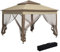 Outsunny Tonnelle de Jardin Exterieur Pop-up barum Pliant, 3 x 3 m, Métal Polyester, imperméabilisé Anti UV, moustiquaires + Sac de Transport, café