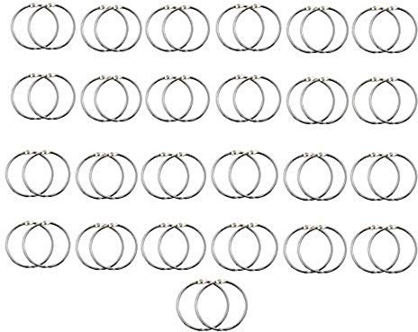 BJ-SHOP Buch Ring, Metallringe Loose Leaf Schlusselanhanger fur Scrapbook Album Craft, 50 Stuck (38mm)