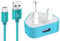 TheMax USB Charging Cable 1 Meter UK Plug Compatible with Samsung/Nexus/Sony/HTC/Nokia/Power bank/PS4/X-box/Printers/Wireless/keyboards/Bluetooth Speakers and more (Bright Blue)