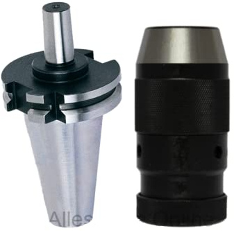 Schnellspann-Bohrfutter B12 0,2-8mm P + Aufnahme (Kegeldorn) Steilkegel SK30 M12 DIN69871, gewuchtet G6,3/12.000
