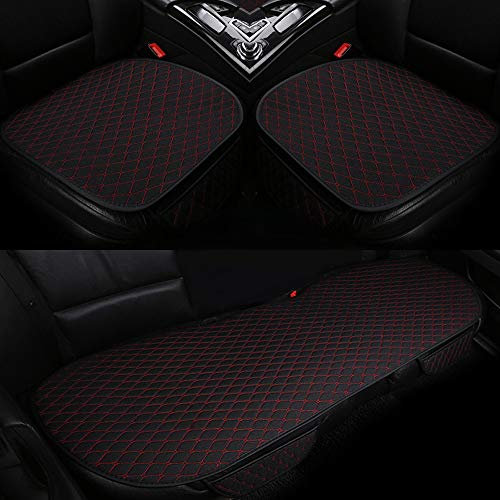 GLITZFAS Autositzauflage Universelle Sitzauflage Autositzbezüge Schonbezüge für die Vordersitze & Rückbank 1pcs/3pcs (Schwarz rot, 3pcs)