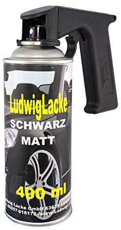Schwarz matt 1 Spraydose AUTOLACK Lackspray 400ml & Haltegriff
