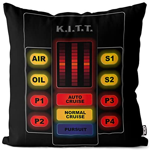 VOID K.I.T.T. Interface Kissenbezug Kissenhülle Polyester wasserfest Outdoor Michael Knight 2000 Black Rider, Kissen Größe:40 x 40 cm
