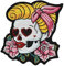 Aufnäher zum Aufbügeln, bestickt, Motiv: Totenkopf, Pin-up, Sugar Skull, Aufbügler, Rockabilly, 10 cm