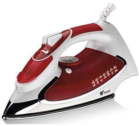 THULOS Plancha Vapor, Blanco y Rojo, 12x30x15cm