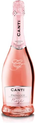 Canti - Prosecco D.O.C. Millesimato, Rosé sekt extra trocken mit Cellophan, italienische Glera und Pinot Noir Rebsorten aus Veneto, frischer und süßer Geschmack, 1x750 ml