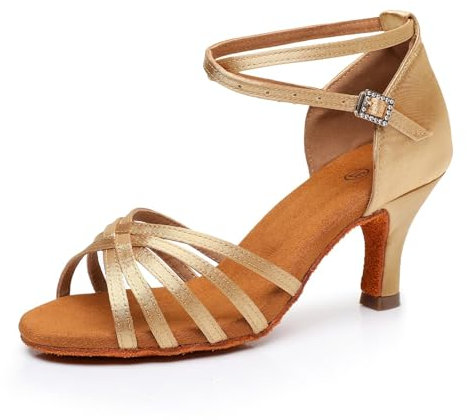 Rosefinch Latein Tanzschuhe für Damen Professionelle Tanzschuhe Ballsaal Party Salsa Tanzübung Performance Schuhe 7cm Absatz,39EU