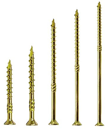 Lot de 100 vis Torx allongées de 6 mm x 160 mm, tête fraisée plate, acier au carbone, zinc coloré, vis à bois