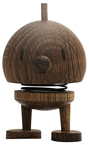 Hoptimist Bumble, Holzdeko, Wackelfigur & Glücksbringer aus Holz, Deko Skandinavisch, Deko Wohnzimmer, Büro & Schreibtisch, Tolle Kleine Geschenke, 4,5 x 5,8 x 7,6 cm, Small, Smoked Oak