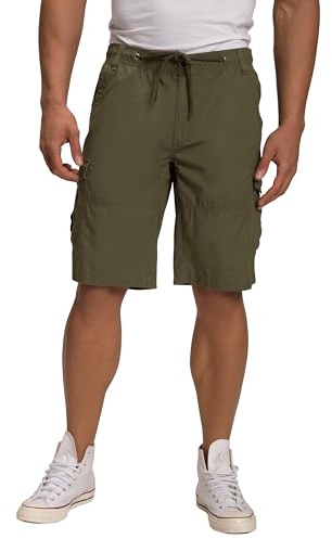 JP 1880 Herren große Größen Übergrößen Menswear L-8XL Cargo-Bermuda, 6 Pockets, gerades Bein dunkel Oliv 68 809038120-68
