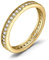 JewelryPalace Modeschmuck Klassisch Zirkonia Band Ring Damen, Hochzeitsringe ring Silber 925 Trauring Eheringe Gelb Gold für Frauen, Vorsteckring Stapelring Eternity Ring Bandring Schmal, Ringe Set 59