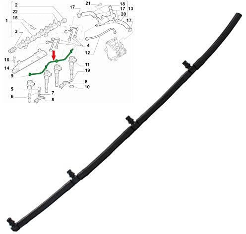 BIAREN Fuel Injector Return Hose Pipe for Vauxhall Opel Astra H Corsa C D Combo C Fiat Doblo Grande Punto 500 1.3 D Cdti Diesel 55245385 5817304 93184177