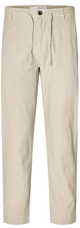 Selected Homme Herren Slh172-slimtape Brody Linen Pant Noos Chinohose, Incense/Detail:Mixed W. Oatmeal, S EU