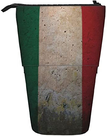 Teleskopisch Mäppchen Vintage Italien-Flagge Aufbewahrung Bleistift Tasche Tragbare Stehen Bleistifthalter Große Kapazität Büro Briefpapier Tasche Für High School Büro Jungen