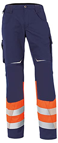 KÜBLER REFLECTIQ Hose Klasse 1 – Warnschutz-Arbeitshose mit Kniepolstertaschen, Reflexstreifen & ergonomischem Schnitt