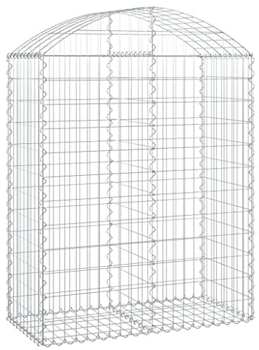 vidaXL Arched Gabion Basket 100x50x120/140 cm — Decorative and Sound-Insulating Garden Barrier Made from Corrosion-Resistant Galvanised Iron