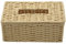 POOSR Rattan Tissue Box, Vintage Serviettenhalter, Koffer Unordnung AufbewahrungsbehäLter Deckel, Wohnzimmer Schreibtisch Dekoration (Beige)