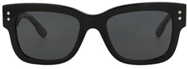 Gucci Sonnenbrille GG1217S für Herren, Schwarz/Grau, Größe 53, Schwarz, Schwarz, Grau, 53