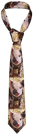 DJNGN Herren-Krawatte, Schwein, Tier-Krawatte, Polyester-Krawatte, Alltagskleidung, Krawatten für Männer