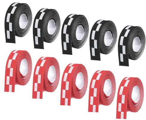 M METERXITY 10 Pack Ping Pong Edge Tape - EVA Table Tennis Side Protective Tape Apply to Cover Racket Edge Daily Use (18 Long, Red Black)