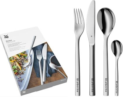 ID WMF Besteck Nuova mit Gravur nach Wunsch 4-teilig Edelstahl mit Box NEU