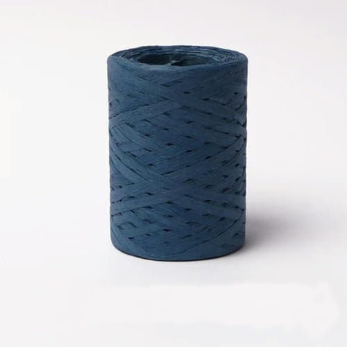 160 g/Set Bastgarn, Papierstrohhalm für Handstricken, Häkeln, Taschen, Sommermütze, Hausschuhe, Tassenabdeckungen, DIY, weicher, geschmeidiger Faden, Weiß, Blau