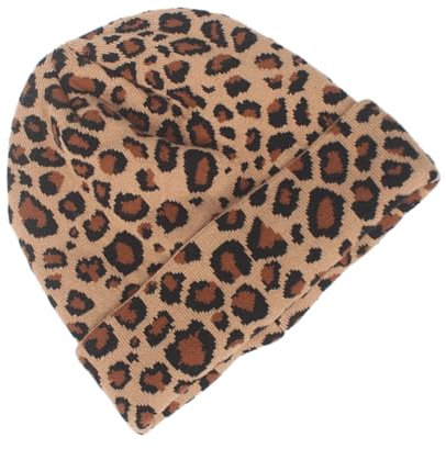 WRITWAA Warme Leoparden Strickmütze Für Damen - Beanie Für Herbst Und Winter Einheitsgröße Ideal Für Outdoor-Aktivitäten Und Geschenke