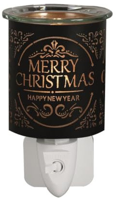 Aroma Black & Gold Merry Christmas Plug In Wax Melt Warmer