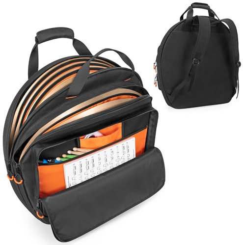 Damero 22 Beckentasche, Gepolsterte Beckenkoffer-Rucksack mit Trennwand und Griff für Schlagzeugbecken und Zubehör