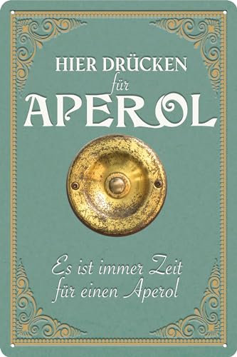 30 x 20 cm - Retro Blechschild, Bar Schild, Cocktail Rezept, Summer Feeling - Aperol Spritz - Prosecco (Hier drücken für Aperol)