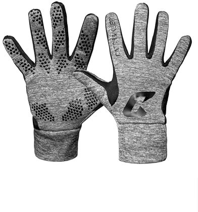 CATCH & KEEP Feldspielerhandschuhe - Wärmende Sporthandschuhe für Herbst und Winter mit starkem Grip - Fußballhandschuhe Herren und Damen - Auch für andere Sportarten - in Grau und Schwarz erhältlich