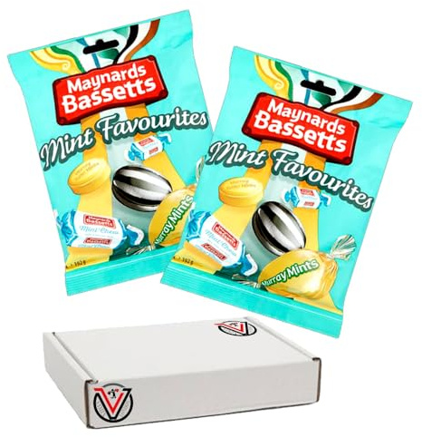 Maynardss Bassetss Mint Favourites Boiled & Chew Sweets Bag 192g - Pack of 2